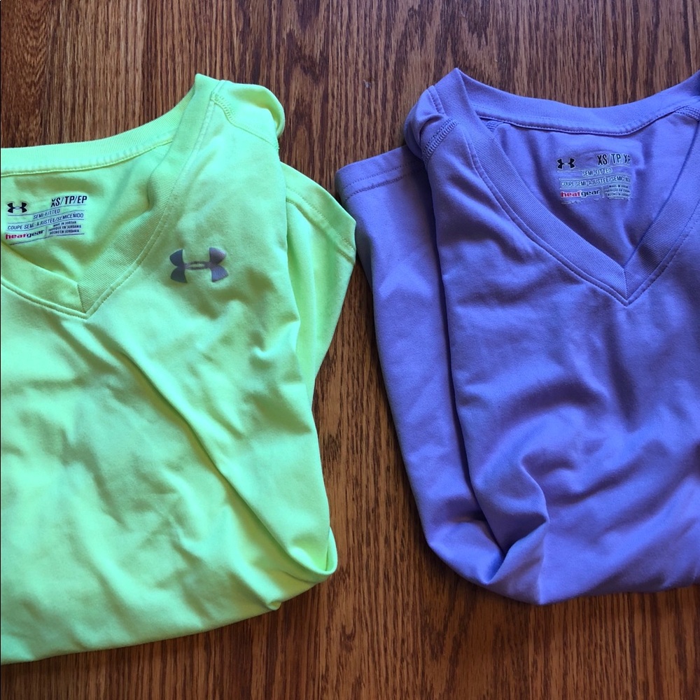 Nike dri-fit lavender and neon yellow tees